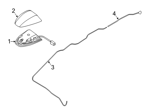2018 Nissan Rogue Antenna & Radio Feeder - Antenna Diagram for 282414BA0B