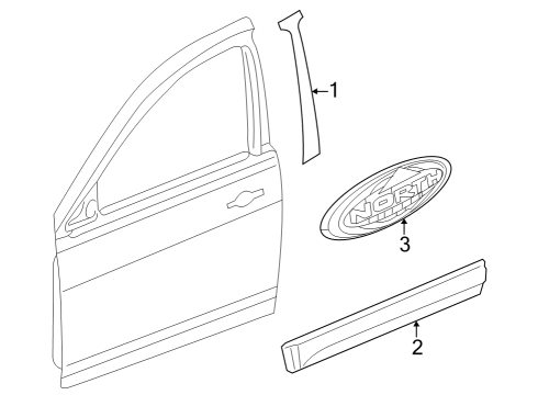 2011 Jeep Patriot Exterior Trim - Front Door Molding-Front Door Diagram for 5182567AC