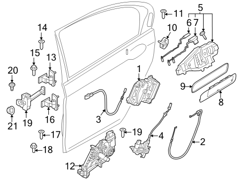 Lock & Hardware Door Hinge, Bottom Left Diagram for 41527420097