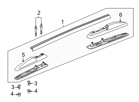 2011 GMC Acadia Luggage Carrier Side Rail Nut Diagram for 11609292