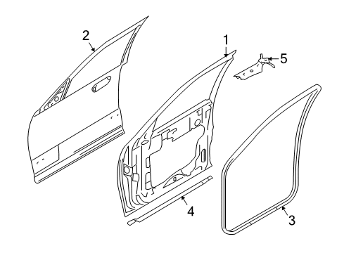 2009 Lincoln Navigator Front Door Upper Seal Diagram for 6L1Z7820557A