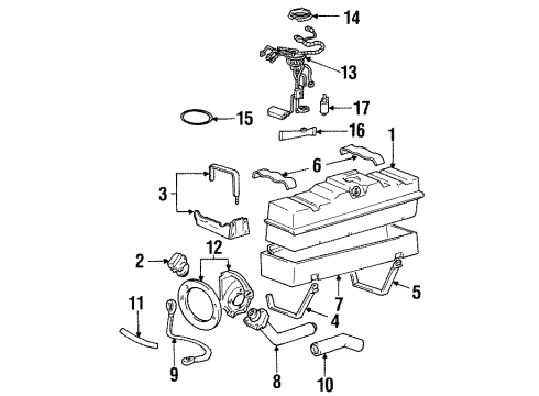 1994 Chevrolet C3500 Fuel Supply Fuel Pump Diagram for 25163472