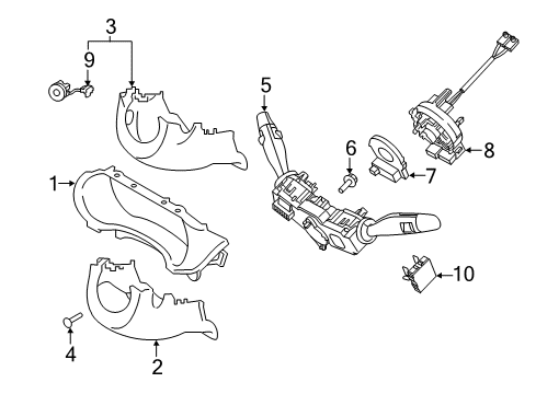 Shroud, Switches & Levers Switch Assembly-Tilt & T Diagram for 93691J5000