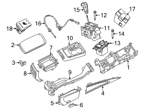2019 Dodge Durango Center Console Console ARMREST Diagram for 5PT01HL1AC