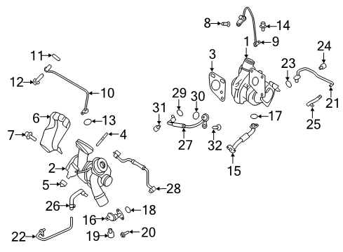 2017 Lincoln MKZ Turbocharger Water Hose Assembly Tube Diagram for FB5Z8K289A