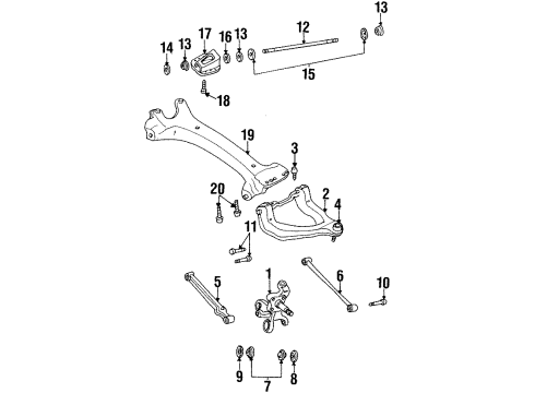 1999 Plymouth Breeze Rear Suspension Components, Upper Control Arm, Stabilizer Bar Link-Lateral Control Diagram for 4695548
