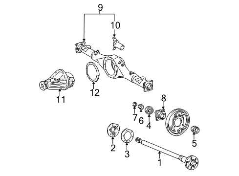 2003 Toyota Tacoma Axle & Differential - Rear Differential Carrier Diagram for 4111035840