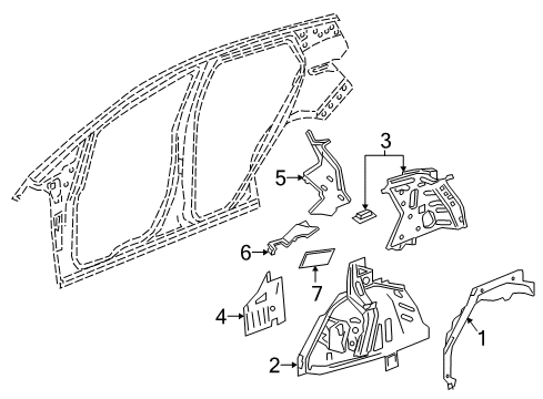Inner Structure - Quarter Panel Inner Wheelhouse Diagram for 42619049