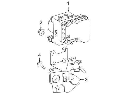 2006 Toyota Sienna ABS Components Actuator Support Bracket Diagram for 4459008013