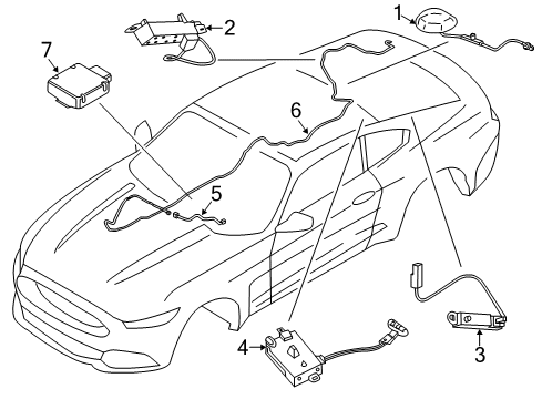 2022 Ford Mustang Antenna & Radio Antenna Cable Diagram for FR3Z18812H