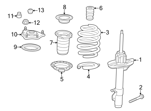 Struts & Components - Front Cap, Front Diagram for 51608TGVA00