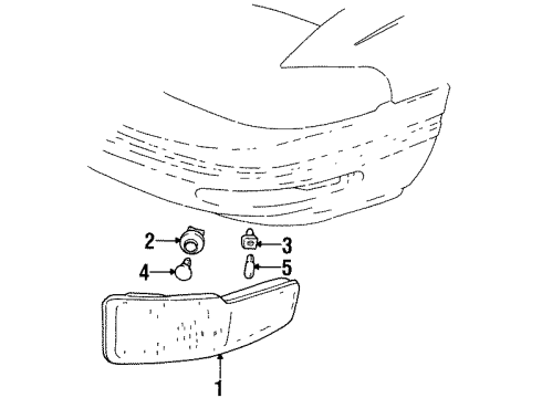 1998 Buick LeSabre Park & Side Marker Lamps Lamp Asm-Parking & Front Side Marker Diagram for 5977564