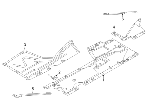 2015 BMW M235i xDrive Under Cover & Splash Shields Extension, Underbody Panelling, Side Right Diagram for 51757241838