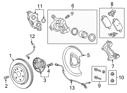 2021 Cadillac XT5 Parking Brake HUB ASM-RR WHL Diagram for 13552420