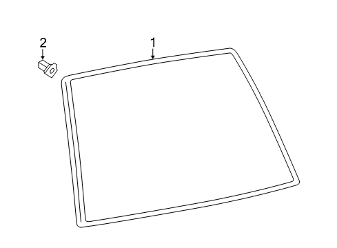 1996 Toyota RAV4 Back Door - Glass & Hardware Glass Spacer Diagram for 6481942010
