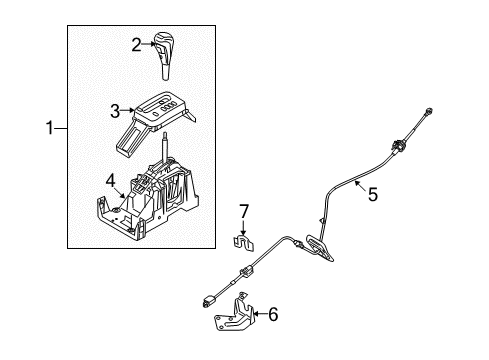 2009 Ford Taurus X Shifter Housing Shift Housing Diagram for 8G1Z7210E