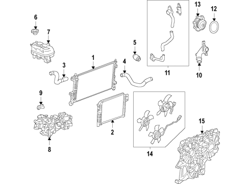 2022 Chevrolet Tahoe Cooling System, Radiator, Water Pump, Cooling Fan SHUTTER ASM-FRT BPR LWR Diagram for 85521952