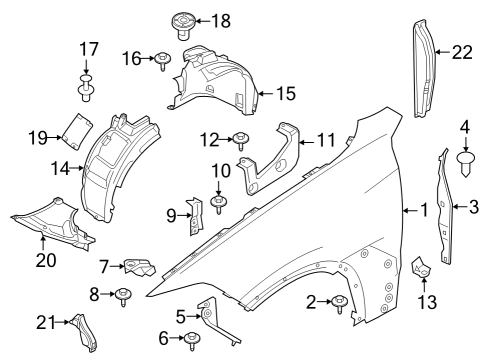 2021 BMW X7 Fender & Components COVER, WHEELL HOUSING, BOTTO Diagram for 51718090247