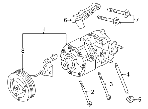2022 Ford Maverick A/C Compressor COMPRESSOR ASY Diagram for NZ1Z19703A