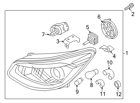 2015 Kia Soul Headlamps Headlamp Dust Cap Diagram for 921911G000