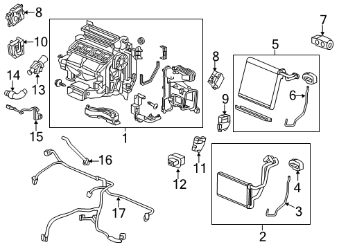 2014 Acura RLX Air Conditioner Thermistor, Air Conditioner Diagram for 80560TV1E41