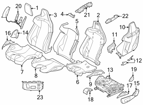 2021 BMW M3 Lumbar Control Seats FOAM PAD FOR BACKREST Diagram for 52108067471