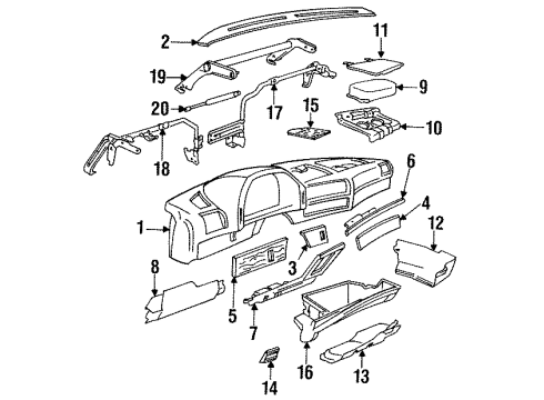 1993 BMW 740i Instrument Panel Gas Pressurized Spring Diagram for 51161948137