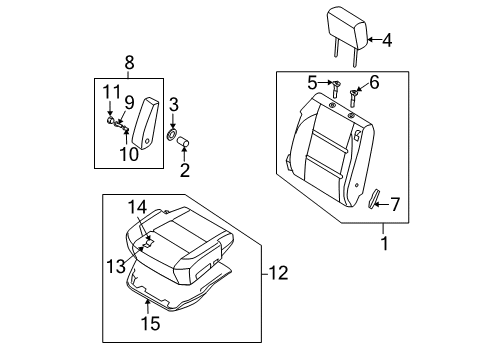 2011 Nissan Titan Front Seat Components Back Assy-Front Seat Diagram for 87650ZT01B