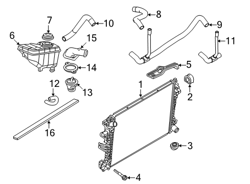 2003 Mercury Grand Marquis Radiator & Components Upper Hose Diagram for 3W1Z8260AA