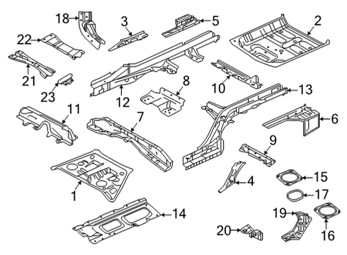 Rear Floor & Rails Floor-Rear, Rear Diagram for G45145NAMA