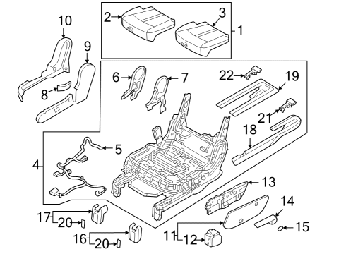 2021 Kia Sorento Second Row Seats Pad Assembly-Rear Seat C Diagram for 89150P2510