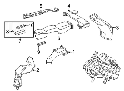 Ducts & Louver Side Duct Diagram for 872170E060