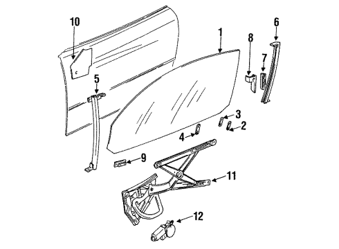 1995 BMW 840Ci Front Door Guide Rail Front Left Diagram for 51321970963