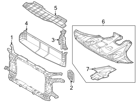 2022 Hyundai Tucson Radiator Support GUARD-AIR, RH Diagram for 29134N9600