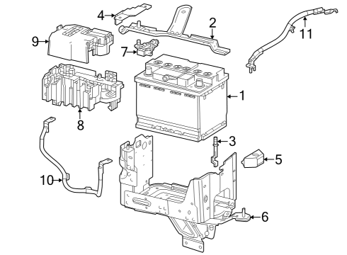 Battery Hold Down Nut Diagram for 11604043