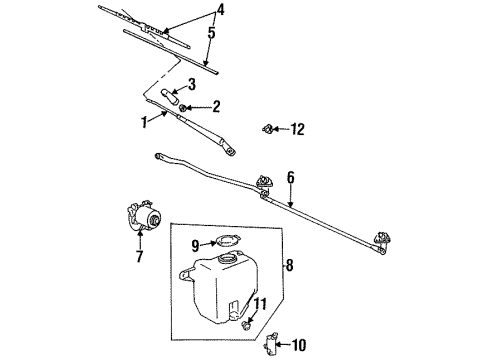 1995 Toyota Land Cruiser Wiper & Washer Components Relay Assy, Rear Wiper Diagram for 8594060020