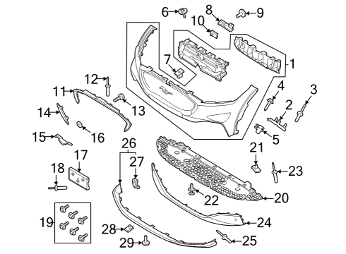 2021 Ford Mustang Mach-E Bumper & Components - Front Lower Cover Mount Kit Diagram for N807572S439
