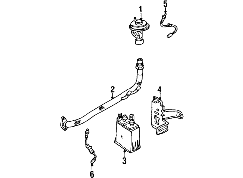1998 Ford Escort EGR System EGR Tube Gasket Diagram for F6CZ9C435AA