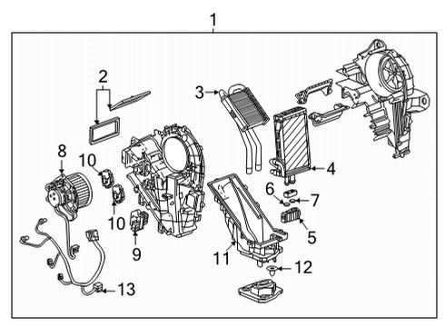 2021 GMC Yukon Auxiliary Heater & A/C Suction & Discharge Hose Assembly Diagram for 84852340