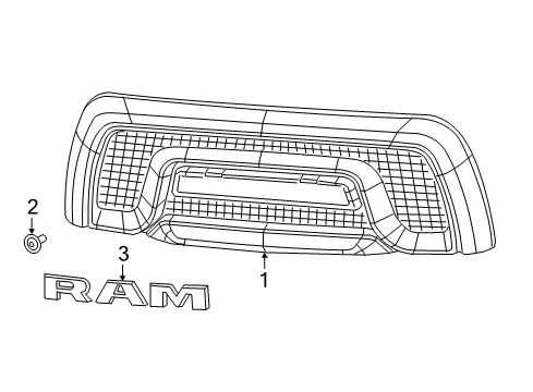 2002 Mercedes-Benz CL500 Grille & Components Grille-Radiator Diagram for 6CY79RXFAA