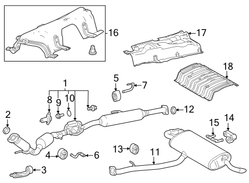 Exhaust Components Front Insulator Diagram for 17572F0040