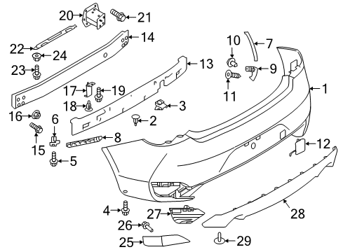 Bumper & Components - Rear Screw-Tapping Diagram for 085666122A