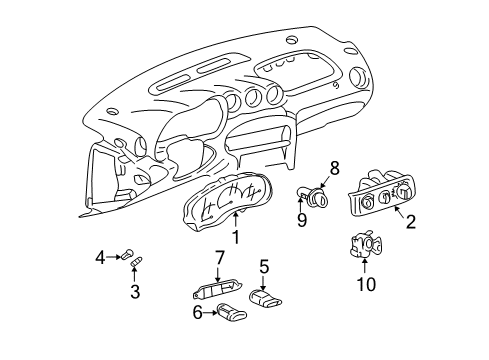 2000 Pontiac Grand Am Switches Heater & Air Conditioner Control Assembly Diagram for 9375632