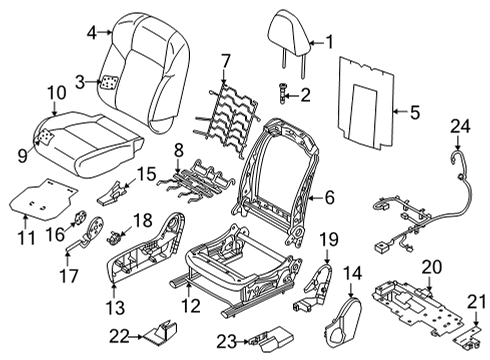 Passenger Seat Components Lever-Front Seat Back Diagram for 876476CA0A