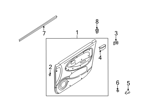 2002 Kia Rio Interior Trim - Front Door Vessel-In, Lock, RH Diagram for 0K30A6842308