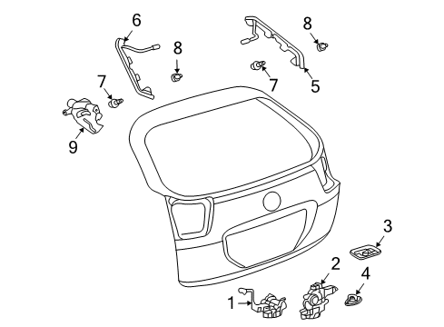 2004 Lexus RX330 Lift Gate Unit Assy, Power Back Door Diagram for 689100E014