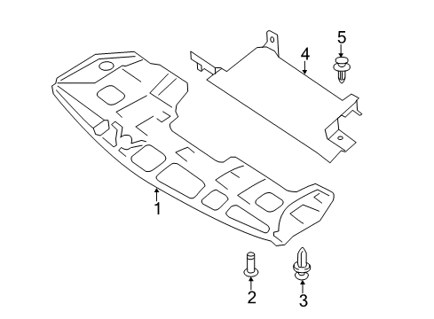 2018 Nissan Pathfinder Splash Shields Cover-Front, Under Diagram for 758929NB0B