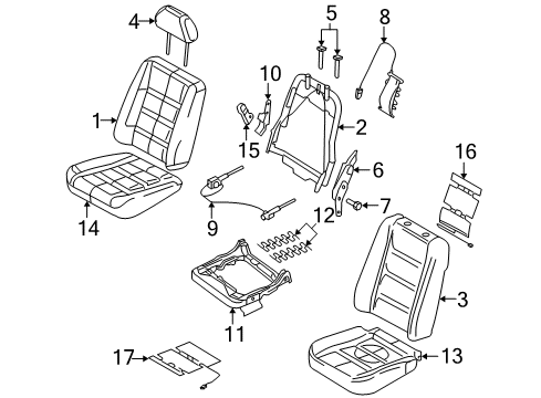 2006 Mercury Montego Heated Seats Seat Cushion Pad Diagram for 6G1Z54632A22A