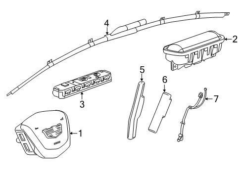2018 Cadillac CT6 Air Bag Components Driver Air Bag Diagram for 84569170