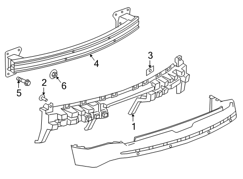 2018 Chevrolet Traverse Rear Bumper Energy Absorber Diagram for 84434266